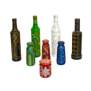 Hand Décor Glass Bottle Ensemble