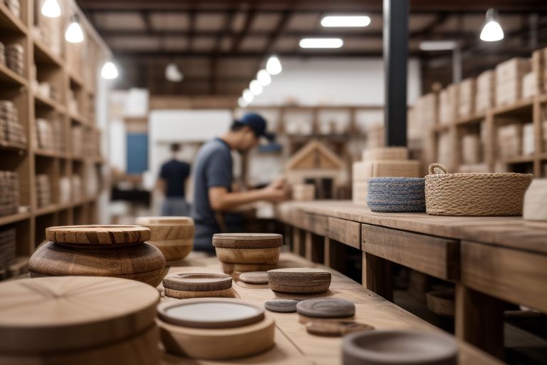 Local artisan making baskets.