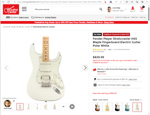 Fender Player Stratocaster HSS Polar White with a Maple Fingerboard from Guitar Center