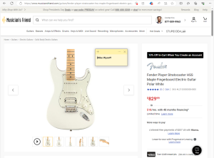 Fender Player Stratocaster HSS Polar White with a Maple Fingerboard from Musician's Friend.