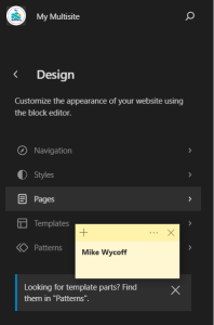 Select Design/Pages